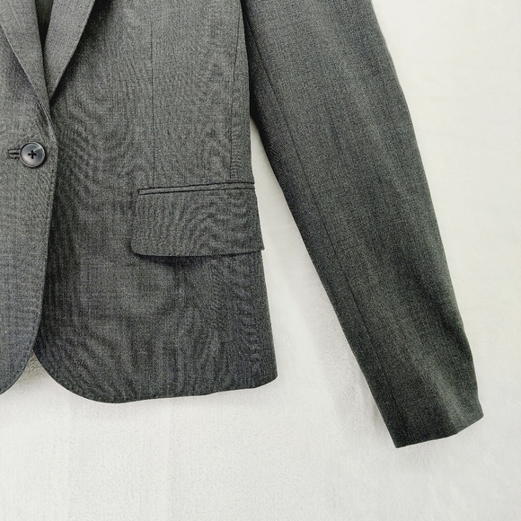 Anne Klein Button Front Gray Long Sleeve Pockets Business Casual Suit Jacket Z2 - Picture 4 of 9